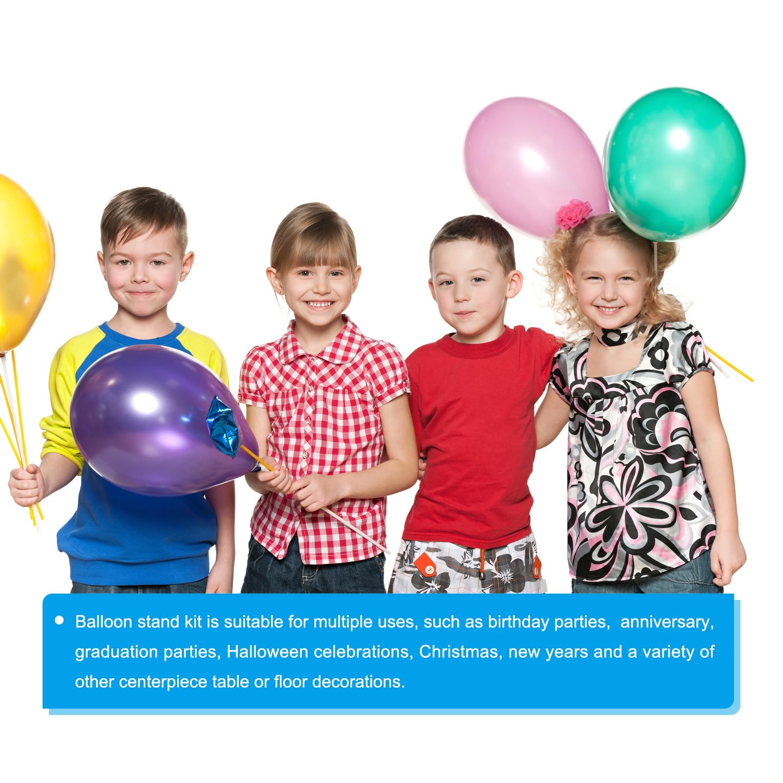 PATIKIL 2er Set Ballonständer für den Böden, 59 Zoll Ballonstäbe mit Standfuß Herzform Ballonständer Halterung Kit Ballonhintergrundständer Kunststoff Ballonstäbe Bogen Kit für Dekoration