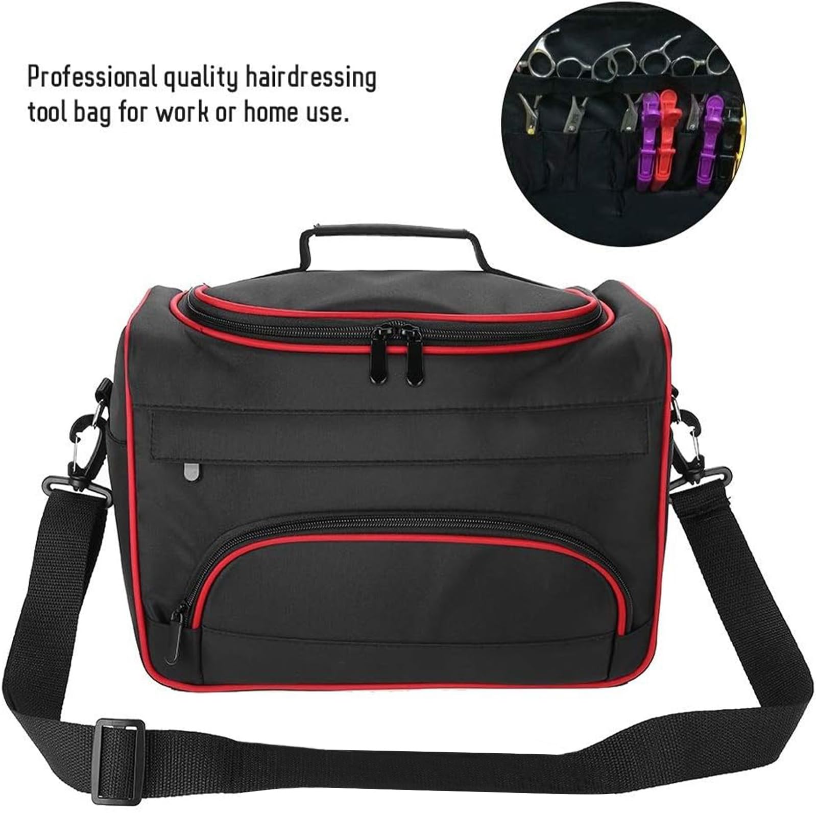Petyoung Große Kapazität Pro Friseur Haar Ausrüstung Salon Werkzeug Tragetasche Reise Aufbewahrungstasche Tasche Schönheitssalon Werkzeug Aufbewahrungstasche (Color : Black)