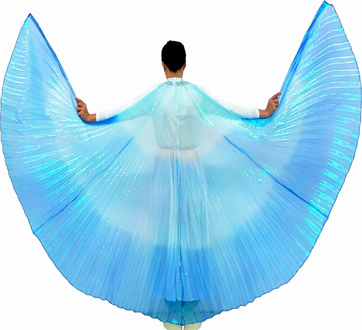 Wuchieal Women's Belly Dance Costume Isis Wings, Professional Dance Wings with Sticks