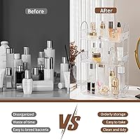 Vista 4 de Organizador de baño, bandejas de tocador, estante organizador de maquillaje para el cuidado de la piel, estante de mostrador para cosméticos