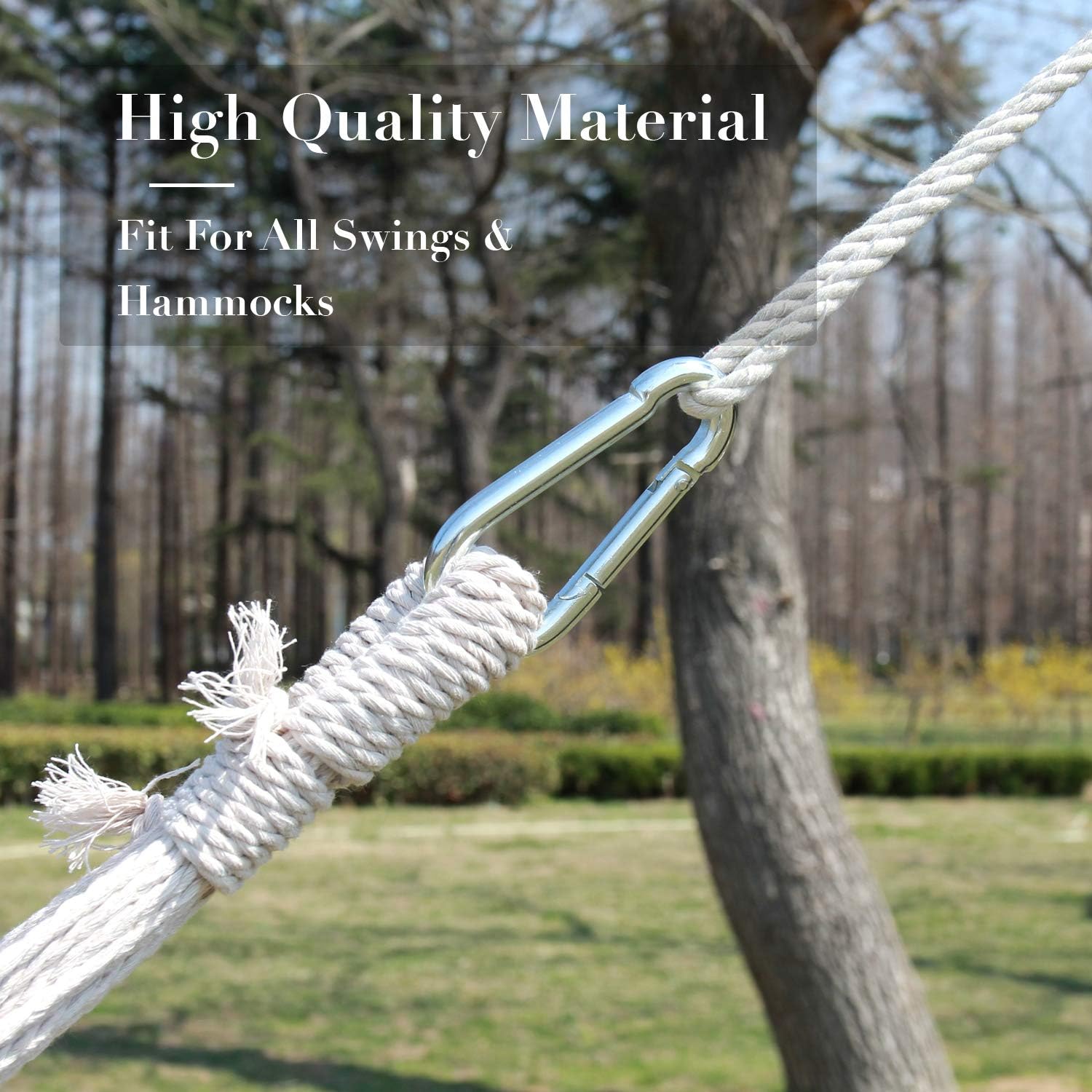 2 Tree Swing Hanging Straps Hammock Rope 13 FT Each with Heavy Duty Carabiner Hooks Kit for Camping or Tire Playground Accessories - Safer Extension Conversion / Easy Setup Indoor Outdoor: Automotive
