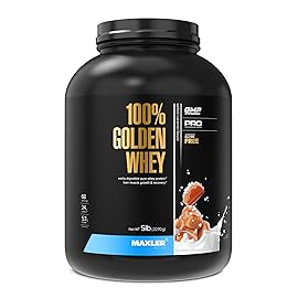 Maxler 100% Golden Whey Protein - 24g of Protein per Serving - Whey Protein Powder for Pre Post Workout - Fast-Absorbing Whey Concentrate, Isolate & Hydrolysate Blend - Salted Caramel 5 lb
