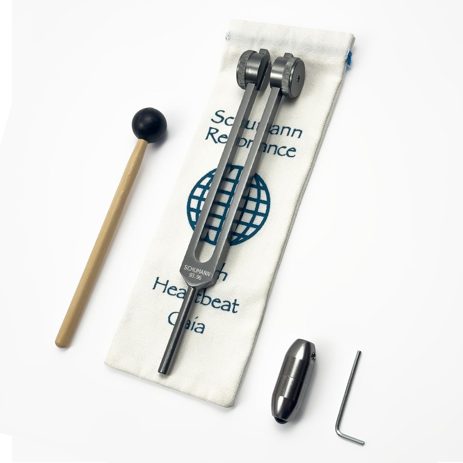 93.96Hz Schumann Tuning Fork with Gemstone Boot Extender Handle with Hematite -Sound Healing and Biofield Harmonization - Sound Therapy Tools, Sound Healing Instruments – Gemstone Boot | Earthy Gray