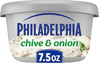 Philadelphia Flavored Cream Cheese Spread, 1 Tub, for Smooth, Spreadable Mornings, Chive & Onion, No Artificial Preservatives, Flavors or Dyes, 7.5 oz