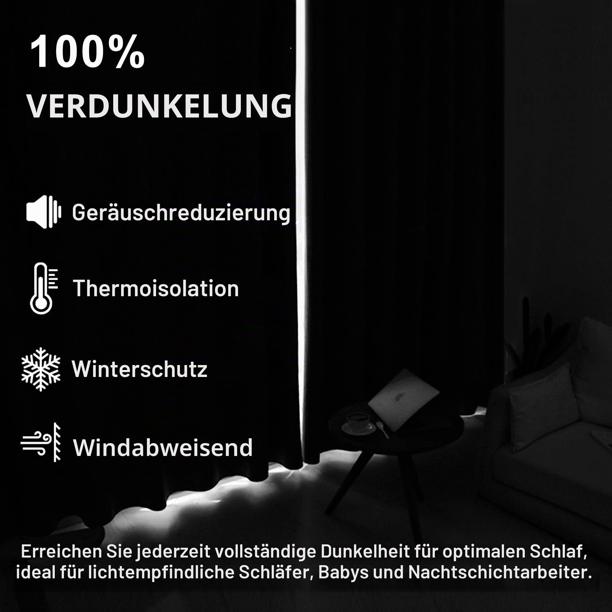 DWCN Doppellagige Thermovorhang Blickdicht Gegen Kälte und Hitze, 1 Stück 260 x 140 cm (H x B) Grau, Tür Vorhang mit Ösen Dicker Thermo Vorhänge Kälteschutz Wohnzimmer Schlafzimmer Modern