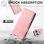 TUCCH Porte-case pour iPhone 17 6,3 pouces, PU Folio en cuir [Kickstand] RFID Blocage 3 Porte-cartes, Couverture de carnet de cartes [Protection TPU Affaire intérieure] 2025, Rose RFID Blocage, Affichage du stand, Shockproof TPU Coque, PU Cuir, Folio Cove de protection