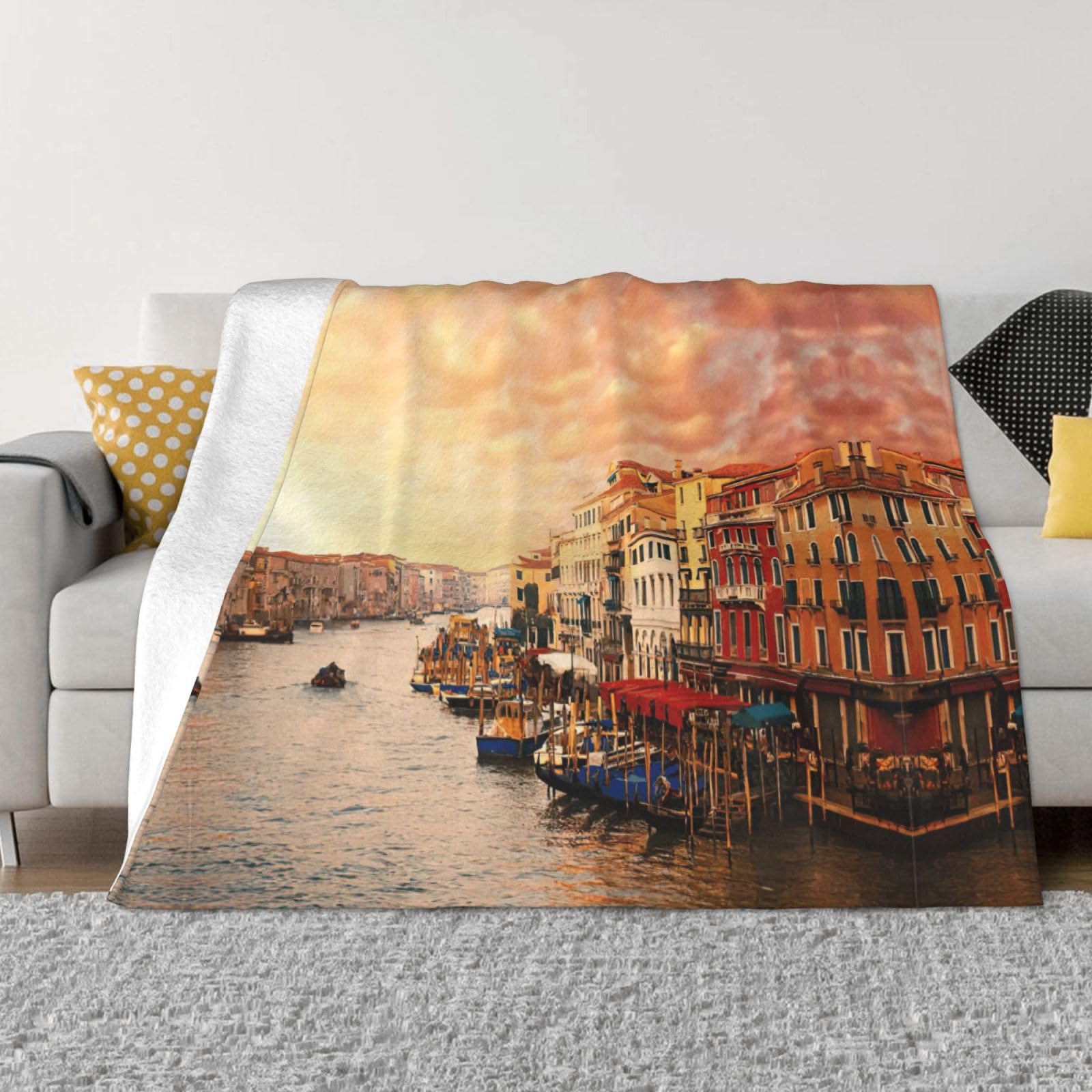 Couverture en micro-polaire lit et canapé plaid flanelle pliable