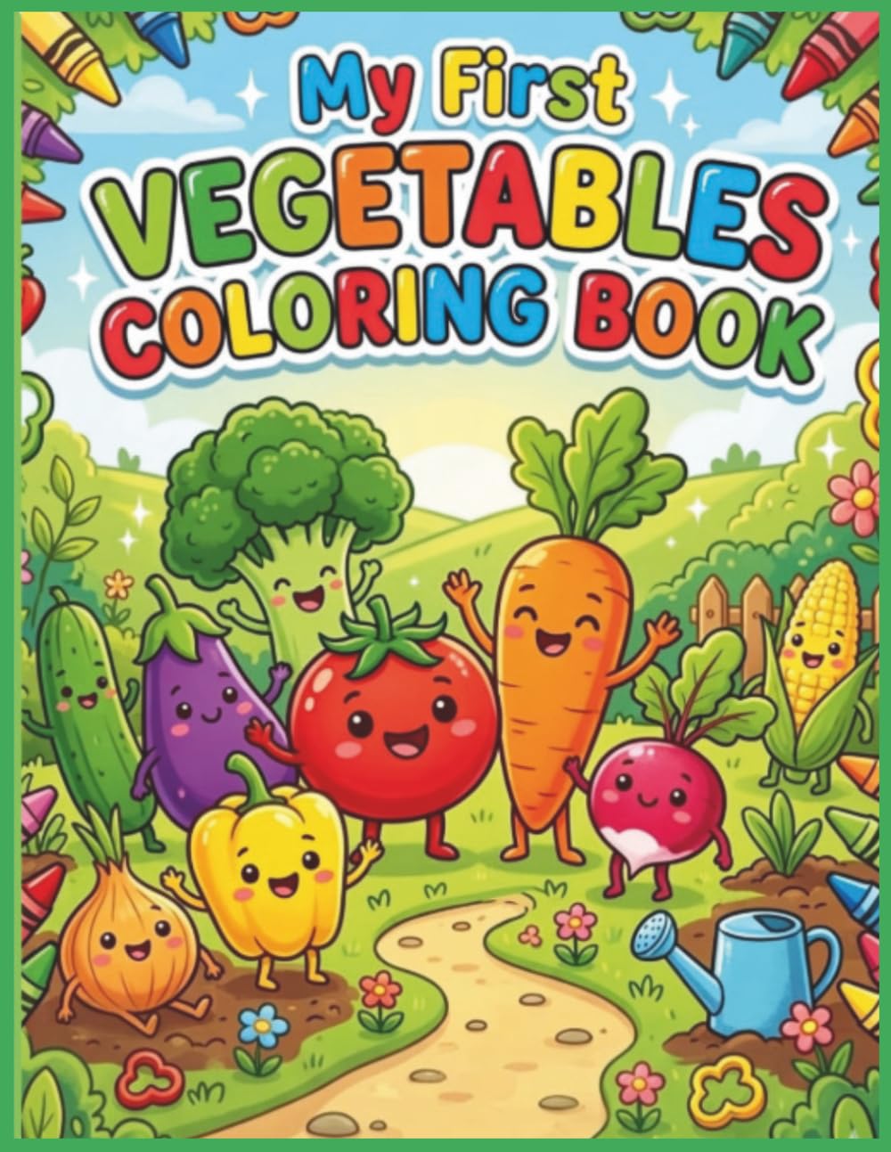 Vegetable Coloring Book for Kids.: Fun and Easy Vegetable Coloring Pages for Kids Ages 3-8 | Learn Vegetables While Coloring.
