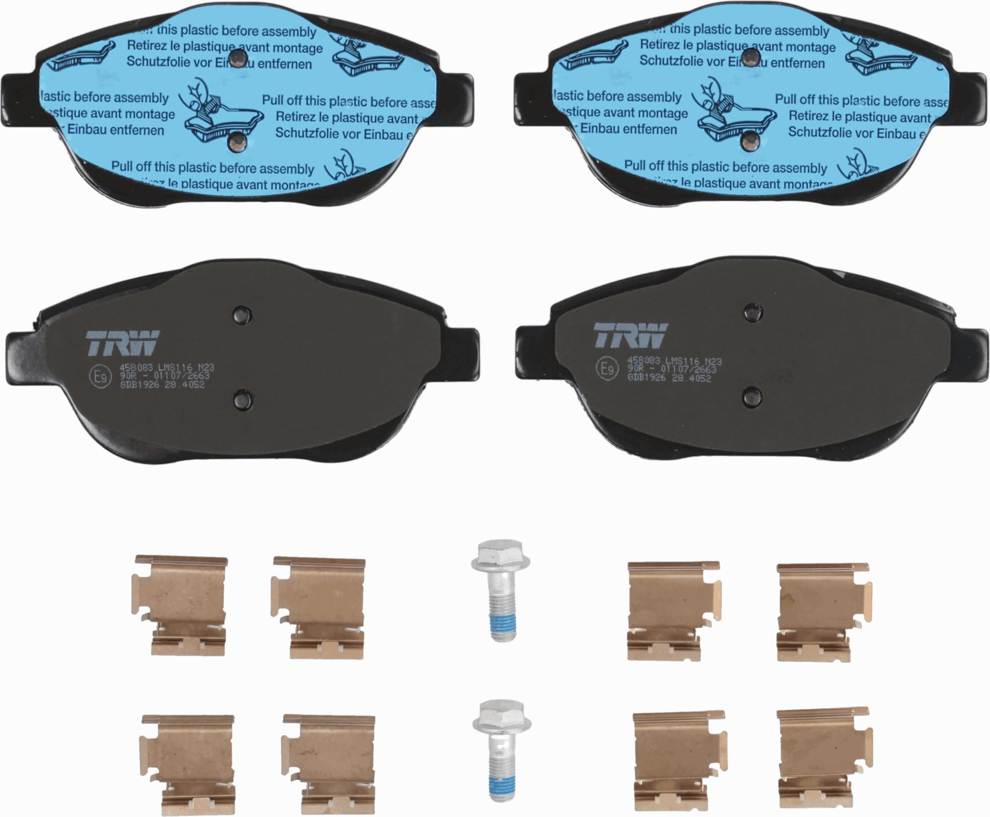 TRW GDB1926 Plaquettes de Frein Kit de 4 pour Citroen C3 III (SX) 2016 - Essieu Avant et Autres Véhicules