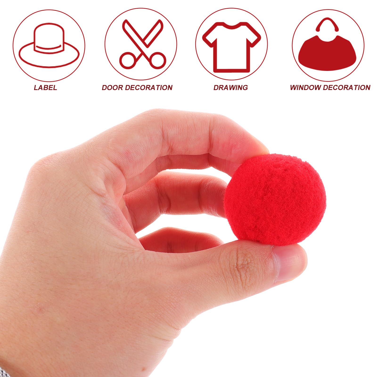 TOAOB 500 Pezzi Pom Poms Rossi Mini Pompon Piccoli Pon Pon 10mm a 30mm per Lavoretti Decorazioni Festa Creativi Fai Da Te Crafts