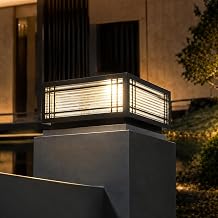 SLAWA Outdoor Post Cap Lights - Modern Square Fence Pillar Lamps with Stainless Steel Housing - Waterproof Lawn Column Cap Lamp for Courtyard and Deck