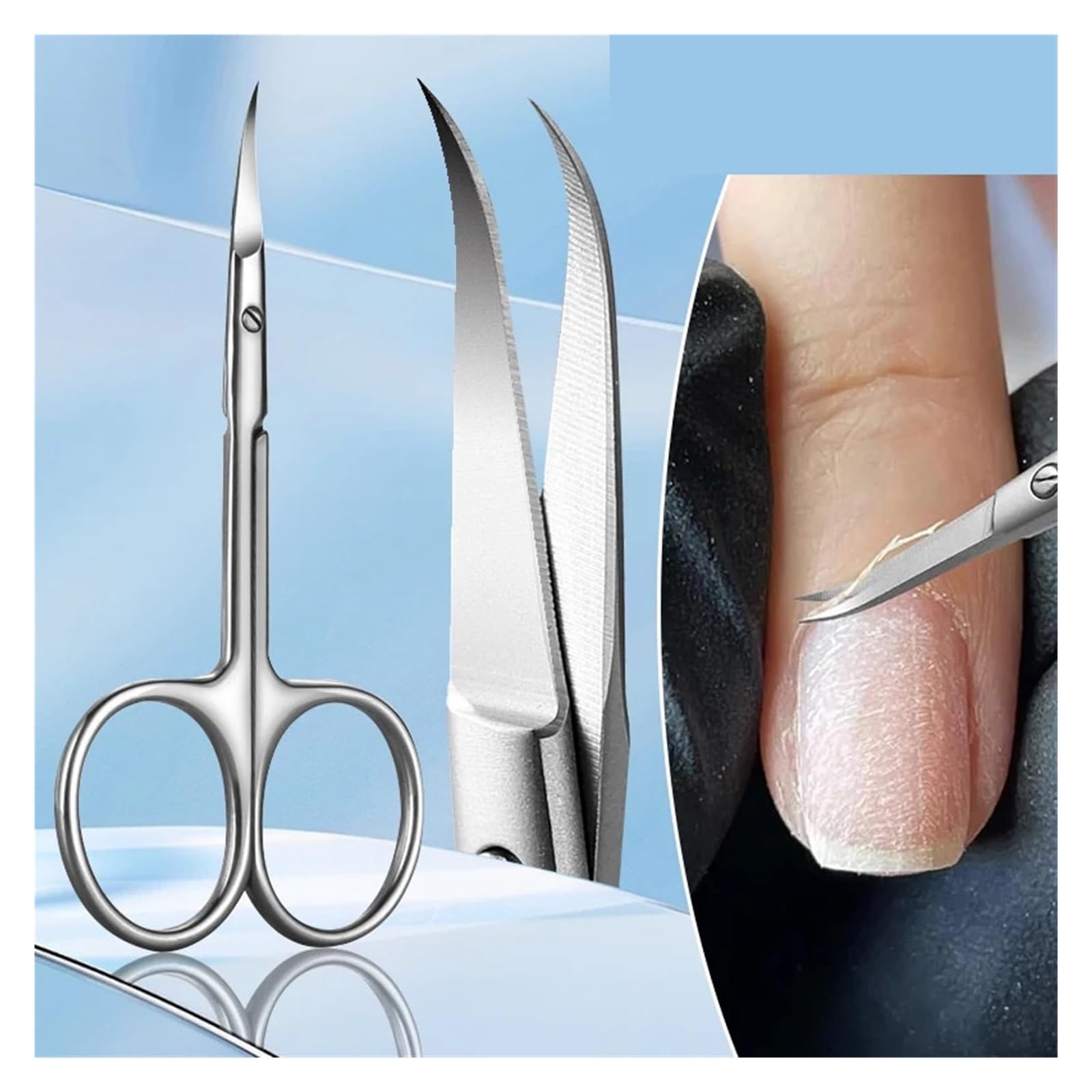 1 Stück Nagelhautschere, scharfe, präzise, ​​Gebogene Spitze, Nagelschere for abgestorbene Haut und Niednägel, professioneller Nagelhautschneider