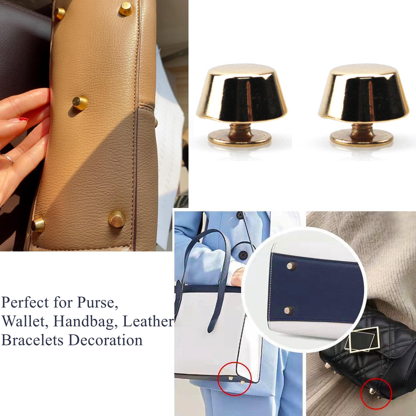 Amazon.com: YankMooM 30Pack Light Gold Purse Feet Studs for