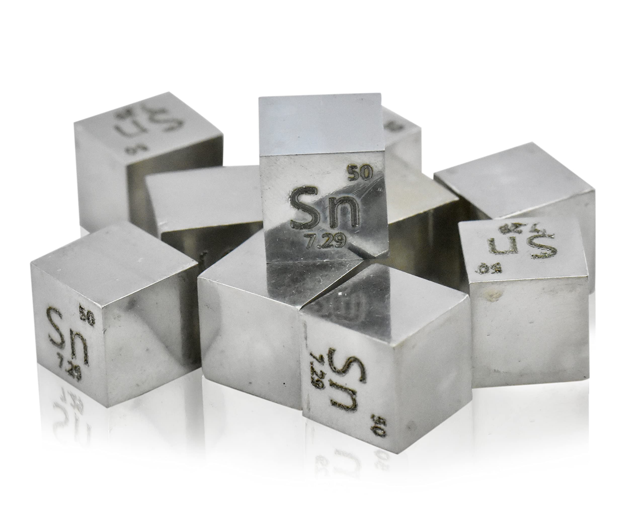 Stagno cubo densità 10x10x10mm puro 99.95% metallico per collezione elementi