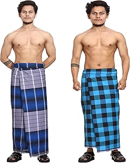 Gowri TexCotton Stitched Lungi Pack Of 2 (Ready To Wear) 2.25Meter