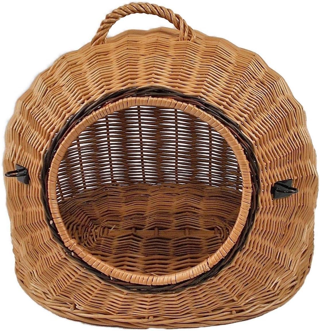 Transportkorb aus Weide für Tiere Braun Gr. L 55x45x47cm abnehmbares Metall-Gitter