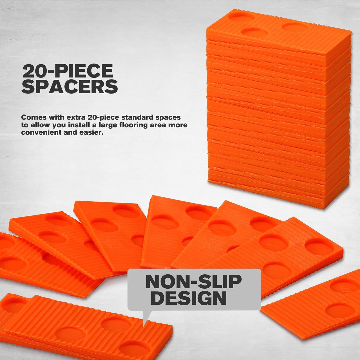 Tapping Block, DIY Friendly Hammer-Free Flooring Installation Tool for Vinyl Plank Flooring, 1.6 Lbs, Large and Strong Grip Handle, with 20pc Spacers, Perfect for Hardwood, Laminate, LVP, LVT