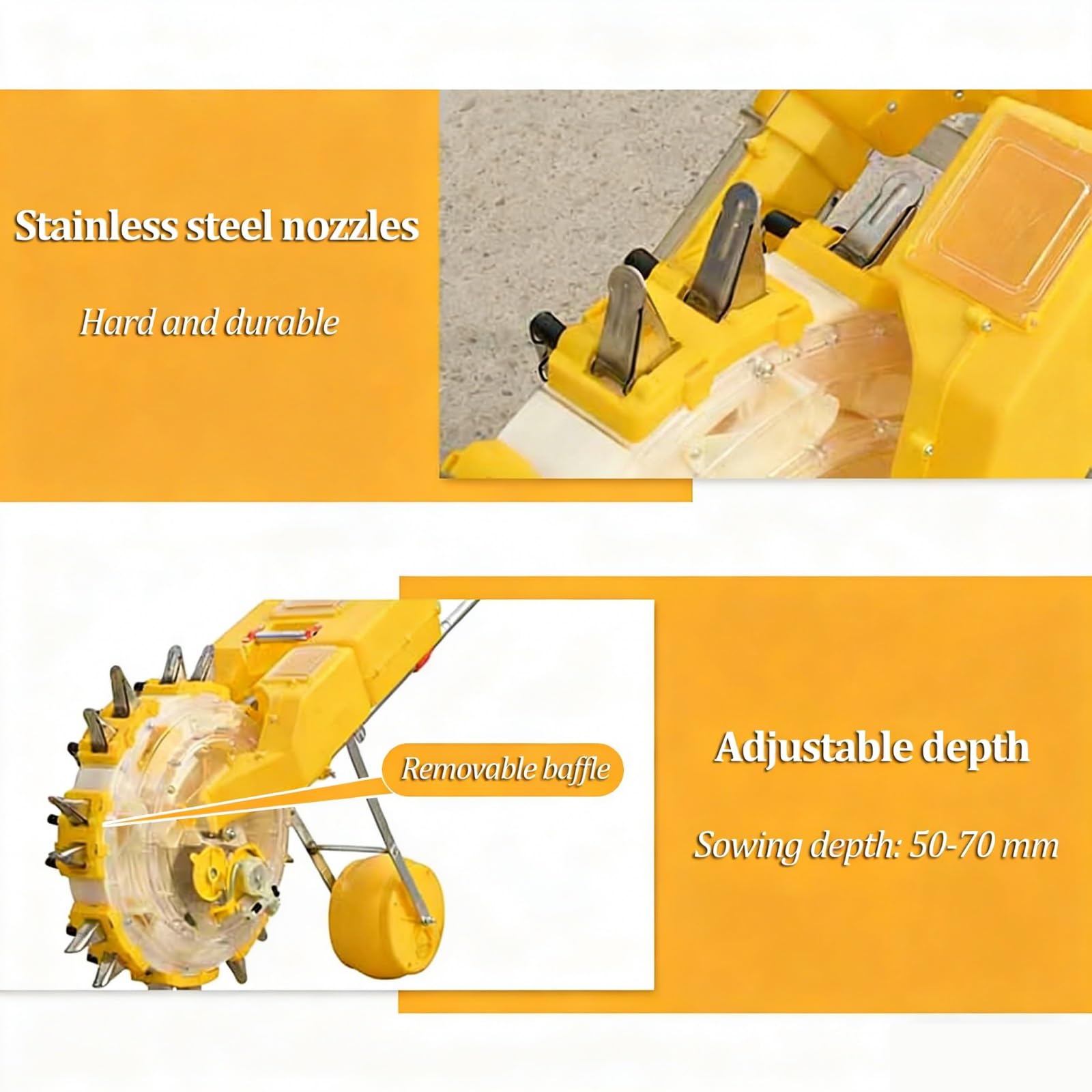 Seminatrice manuale a mano, con 5-8 ugelli regolabili, attrezzo per la semina di precisione, applicatore di fertilizzante per arachidi, mais, soia e piselli