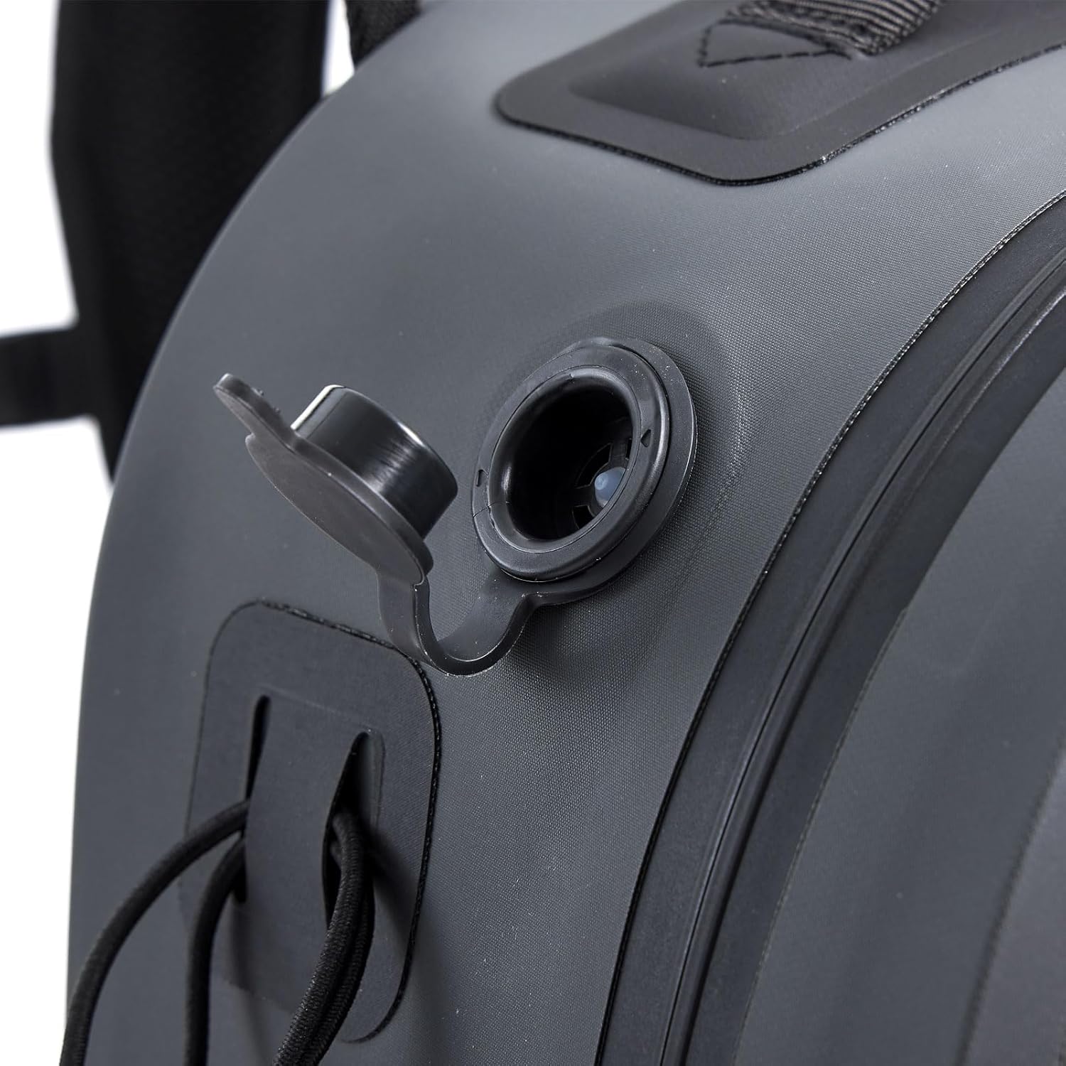 Waterproof Fishing Backpack G2 with Rod Holder, Inflatable Air Valve, Padded Waist Straps & Gear Loops - Submersible Zipper, Rugged Top Handle, Adjustable Attachments (Gray) - Image 9