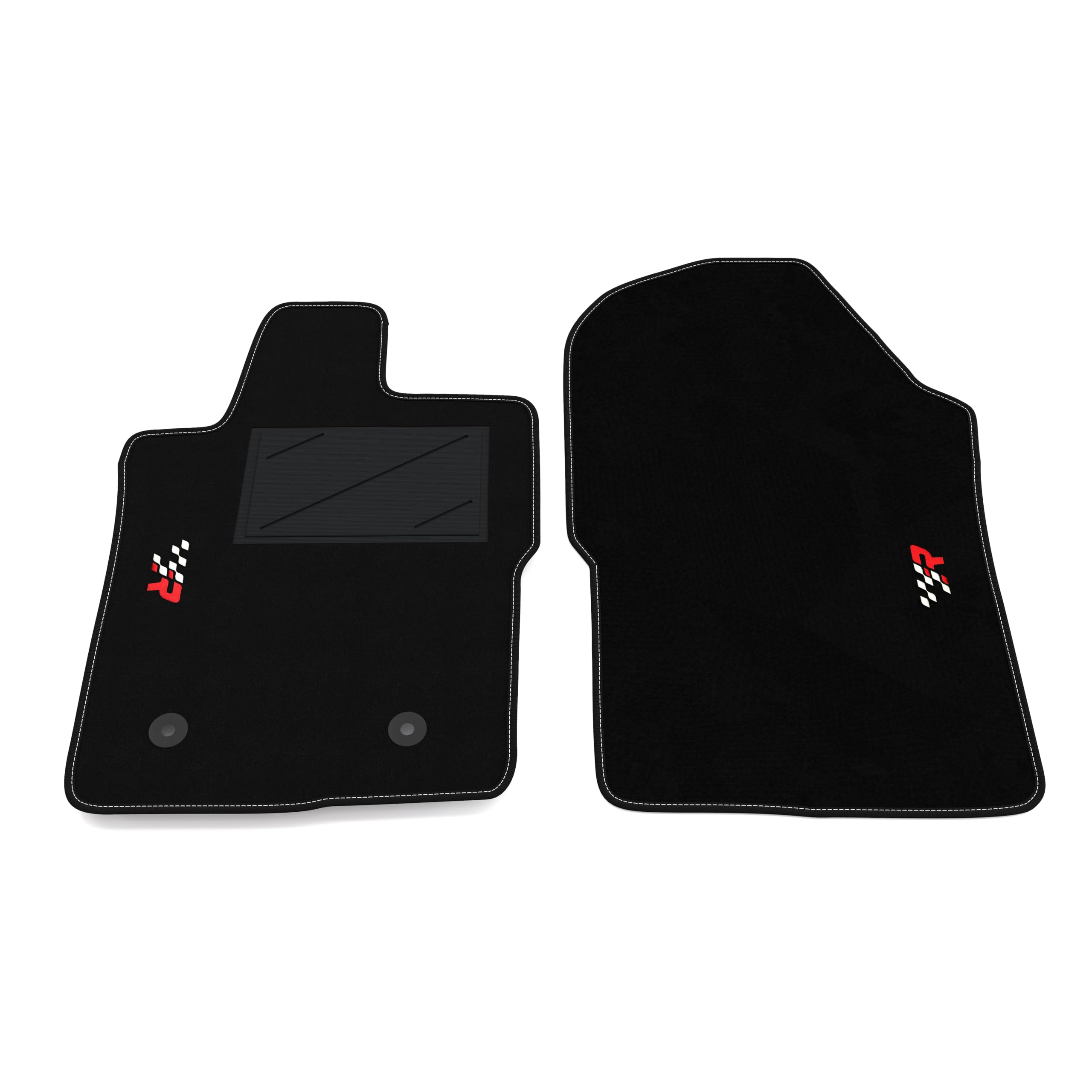 Set de Tapis de Voiture compatibles avec Ford Ranger - Cabine Simple 2022-2026 | Tapis sur Mesure en Moquette, Broderie R Racing, sur Mesure