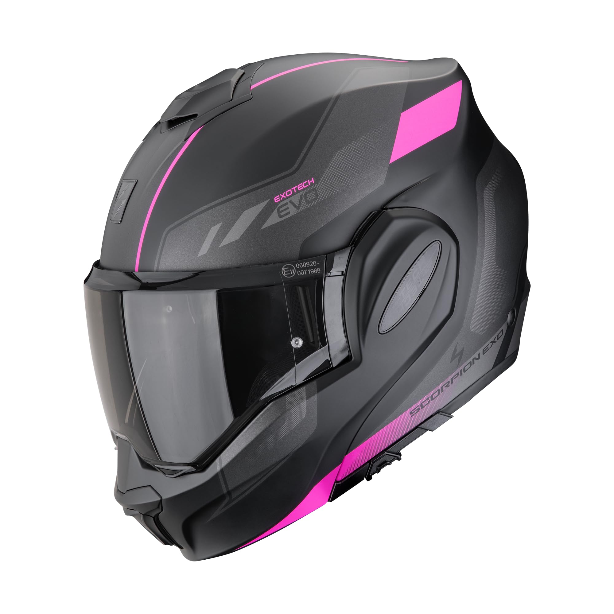 Casco Scorpion Exo-Tech EVO Socius cómodo y compacto en negro y rosa S 4