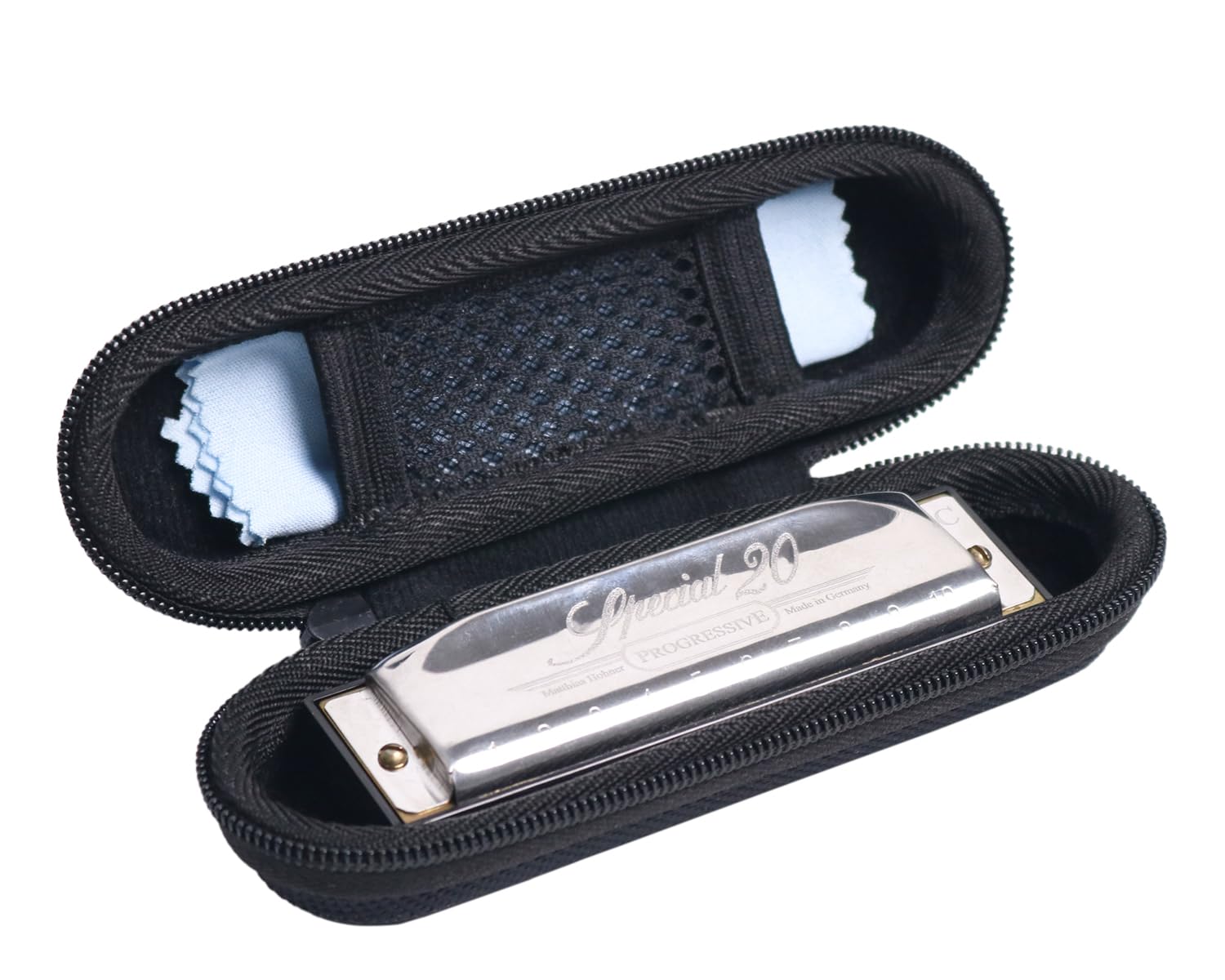 Harmonica Hard EVA Zippered Case for Hohner Special 20 / East top or Most 10 Hole Harmonica