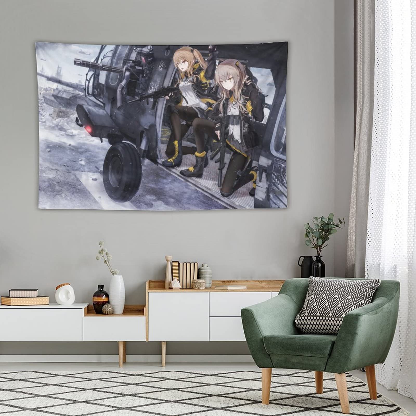 Amazon.co.jp: タペストリー 可愛い キャラクター柄 少女前線UMP45