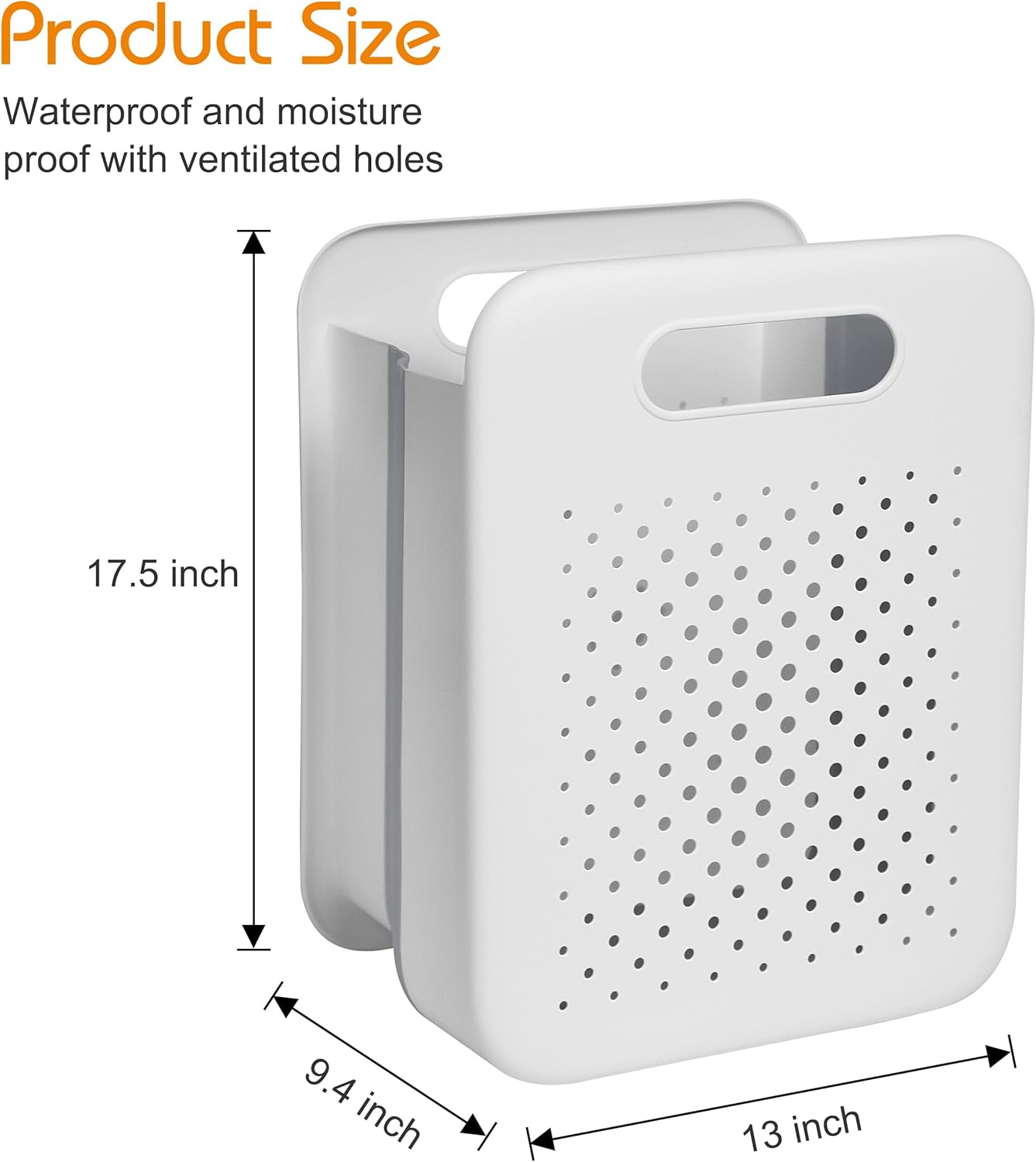 Large Collapsible Laundry Basket, Space-Saving Wall-Mounted Hamper Organizer for Home, Dorms, RVs, Measures 13" x 9.5" x 17.5" In