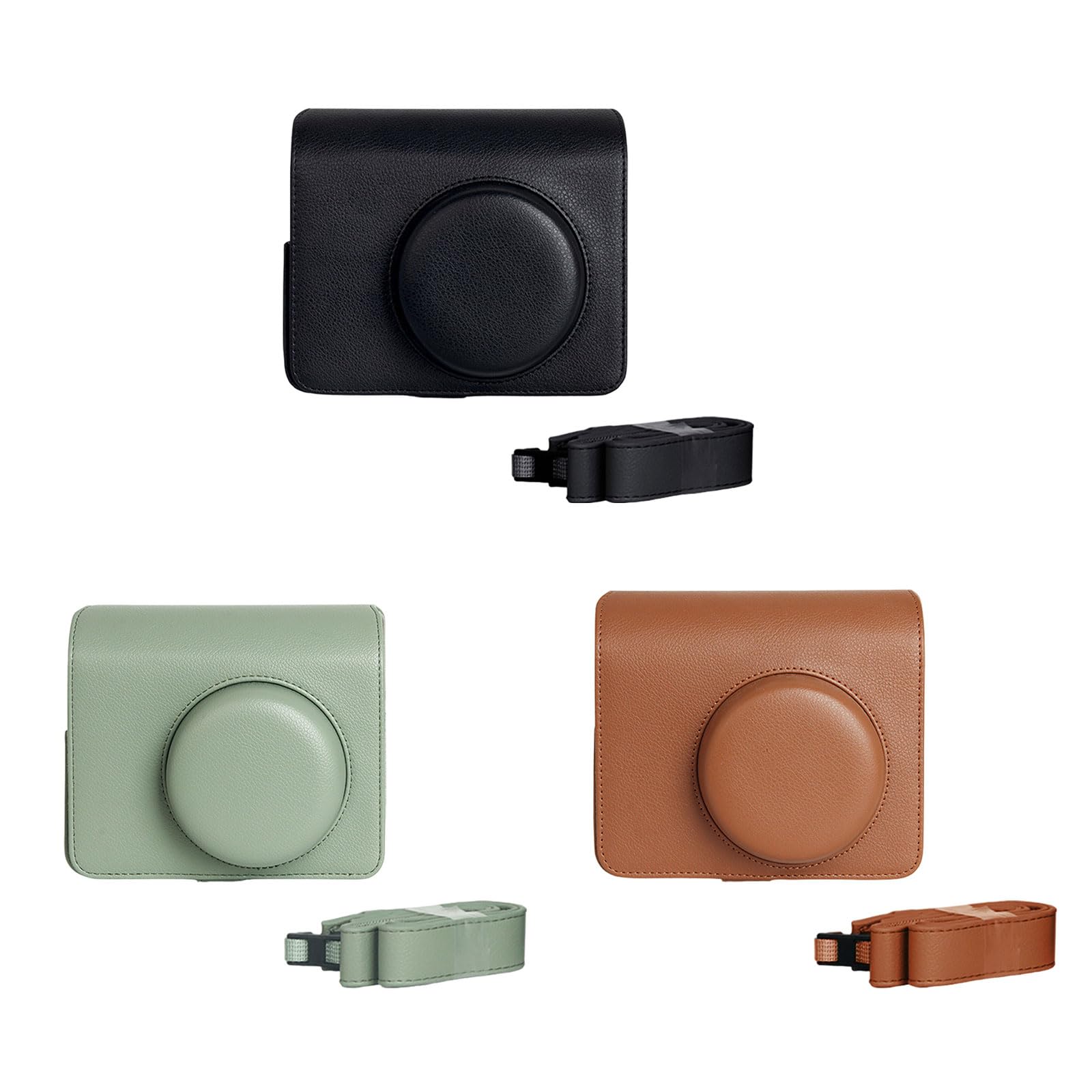 Custodia per fotocamera in pelle PU morbida custodia in silicone per Wide400 borsa con tracolla supporto alla moda, Nero