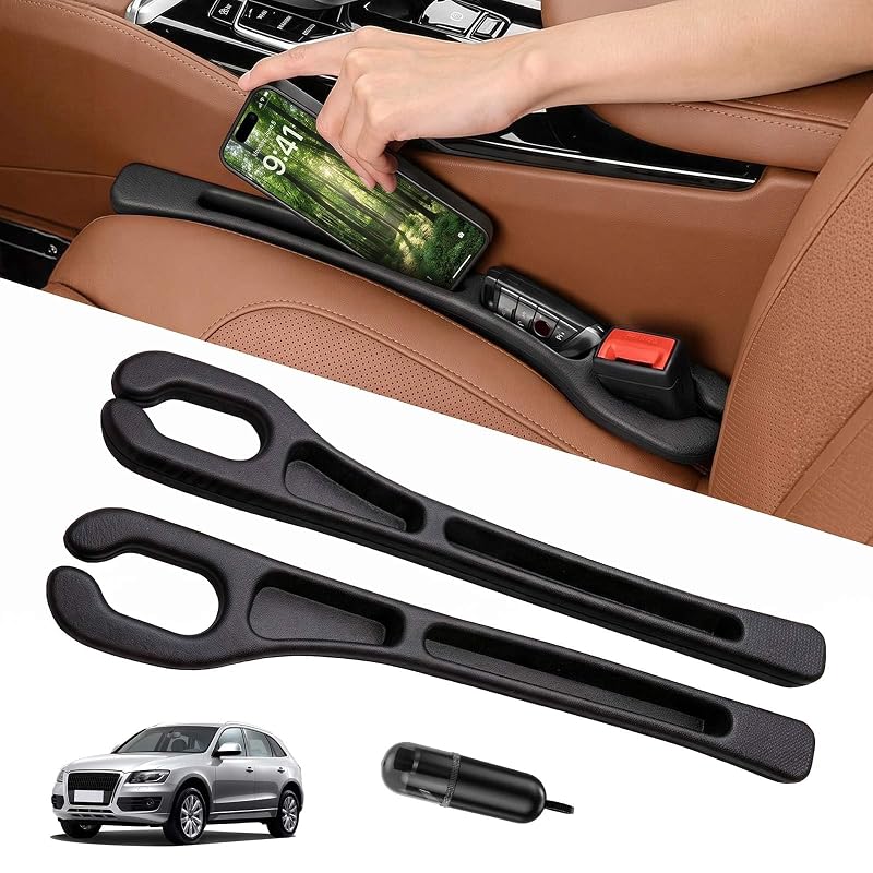Organizador e Preenchedor de Vão do Banco Automotivo Zefirius com Porta-objetos e Ferramenta de Emergência, EVA, Preto, Kit com 2