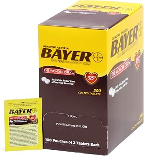Bayer 45647 Aspirin, 100-Packets of 2