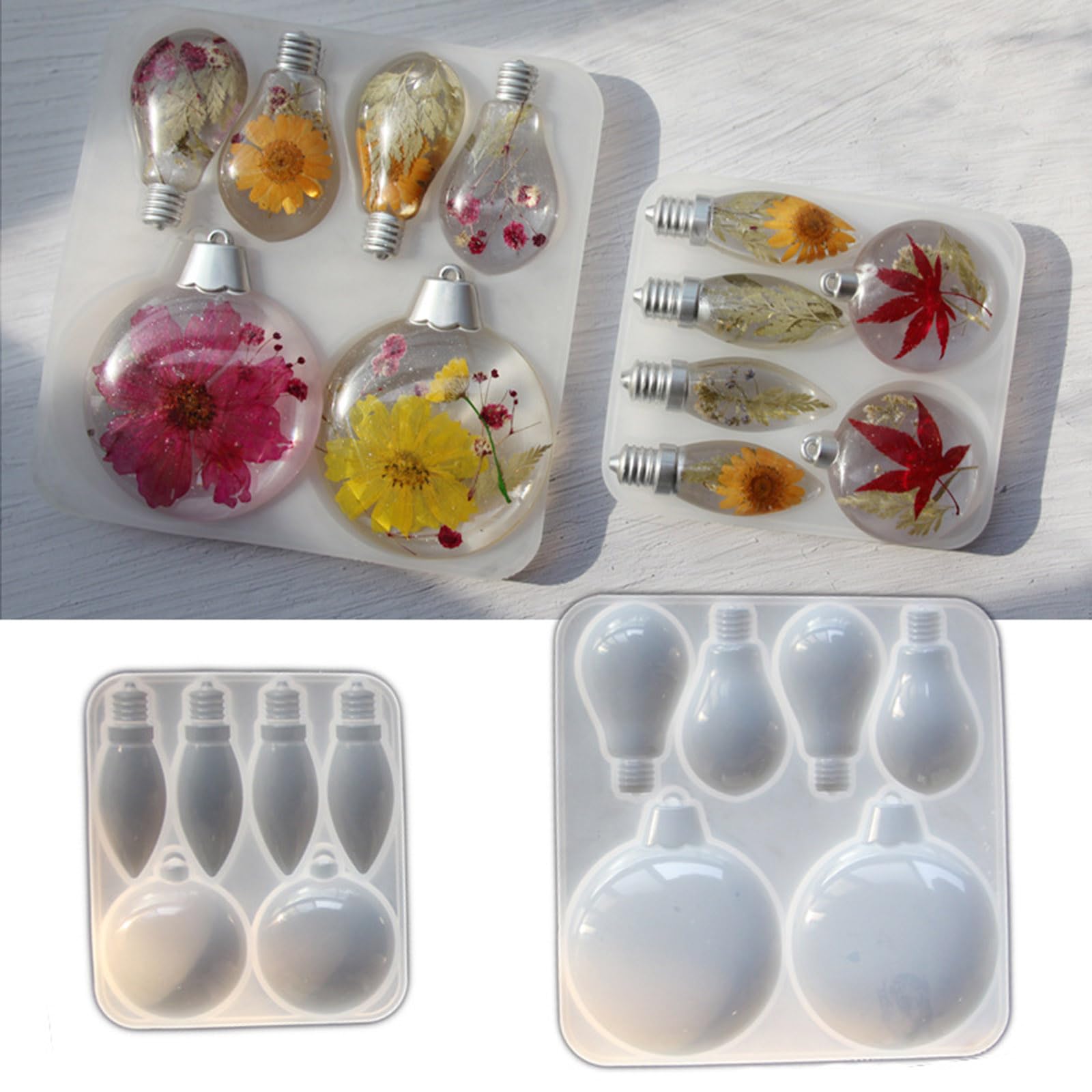 Silicone Christmas Ornament Mold Crafting Moulds Light Bulb Resin Decorations Suitable for Enthusiasts and Home Decors