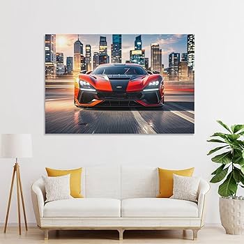 Amazon.co.jp: 車 ポスター、ファッショナブルな車、はたらく車