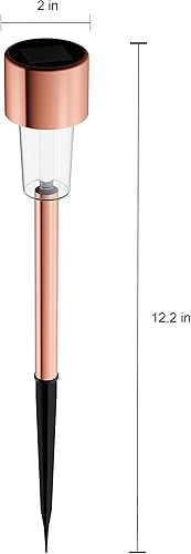 Miniatura 2 de Pure Garden 50-LG1069 - Luces solares para exteriores (acero inoxidable, 12.0in, 12 unidades, para jardín, patio, conducción, caminata)