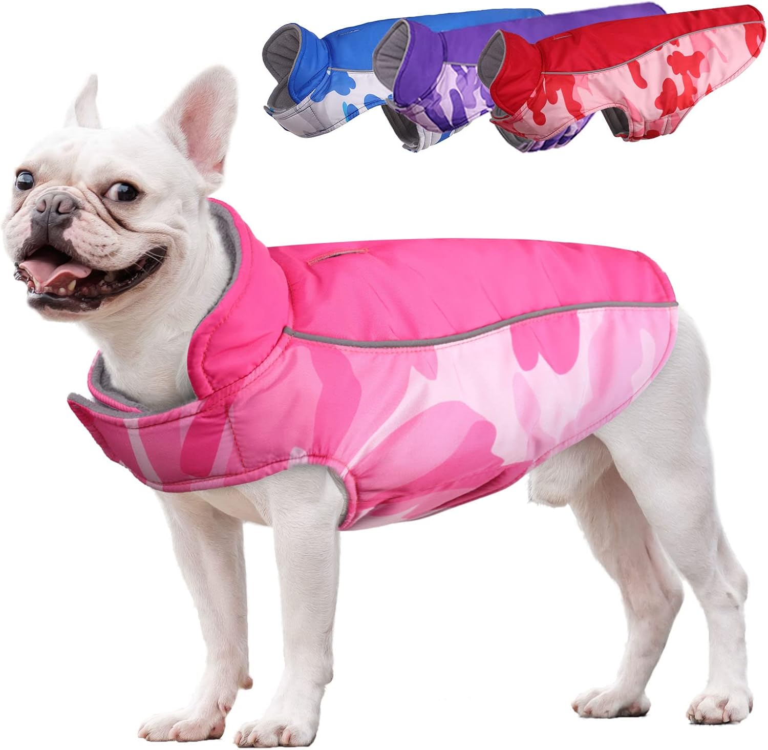 Camouflage Warm Dog Winter Coat, Waterproof Windproof Padded Dog Jacket, Cold Weather Dog Reflective Cotton Clothes for Small Medium…