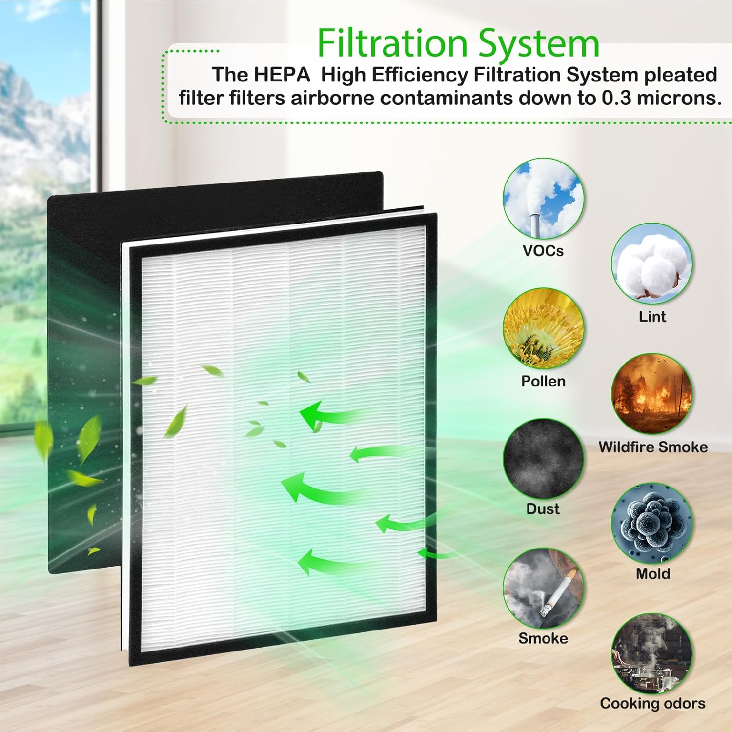 83190 Replacement Filter Compatible with Sears/Kenmore Air Purifier Models: 83190 83250 85250 Air Purifier Filter, 2 HEPA Filter + 6 Activated Carbon Pre-Filters Upgrade Version - Image 4