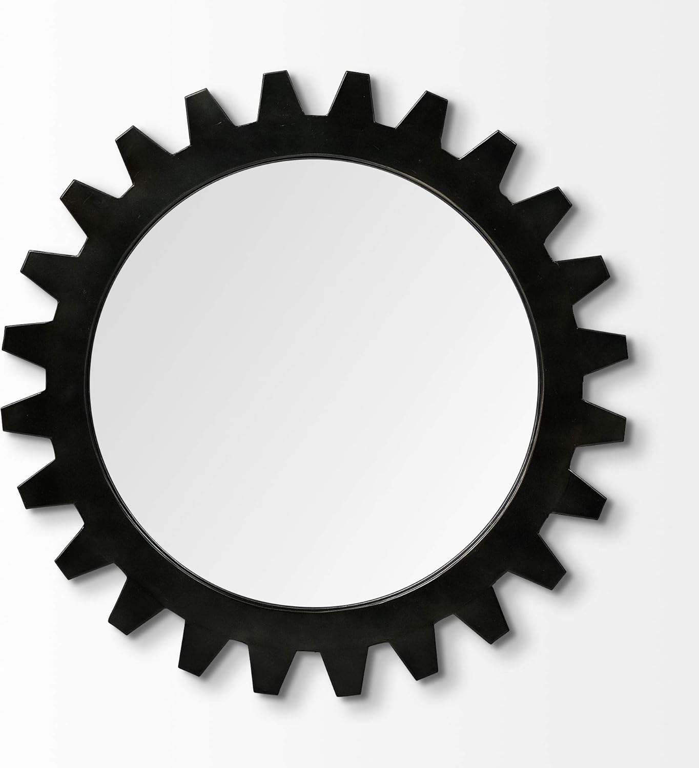 Mercana Furniture & Decor Decorative Metal Cog II by Mercana Wall Mirrors, 26.0L x 3.0W x 26.0H, Matte-Black