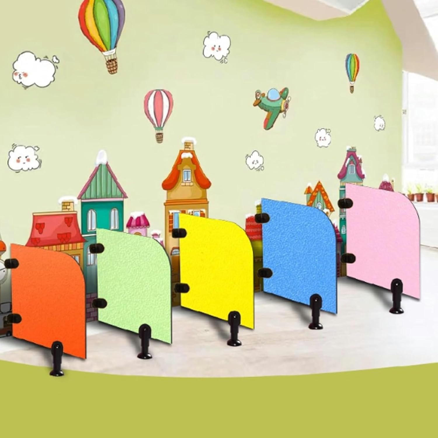 Colorful partition board Floor-Mounted Urinal Baffle public toilet partition Toilet Privacy Partition Wood Divider Screen Toilet Partition with Accessories Used in schools and shopping malls ( Color :