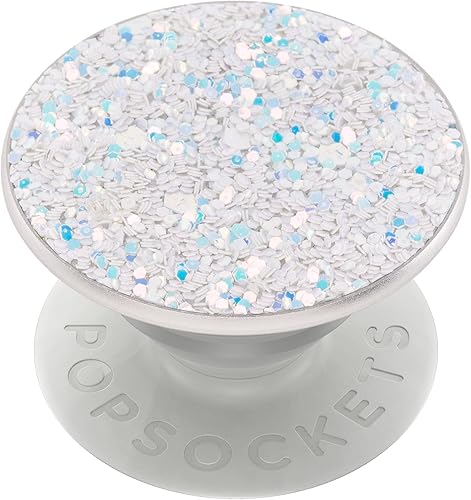 PopSockets Agarre para teléfono con soporte expansible, enchufe para teléfono - blanco nieve brillante
