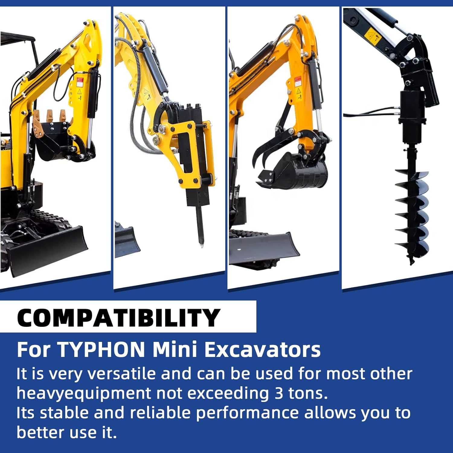 Mini Excavator Attachments Mechanical Quick Change Hitch for Small Digger Quick Coupler Fit Most of up to 3 tons Mini Excavators