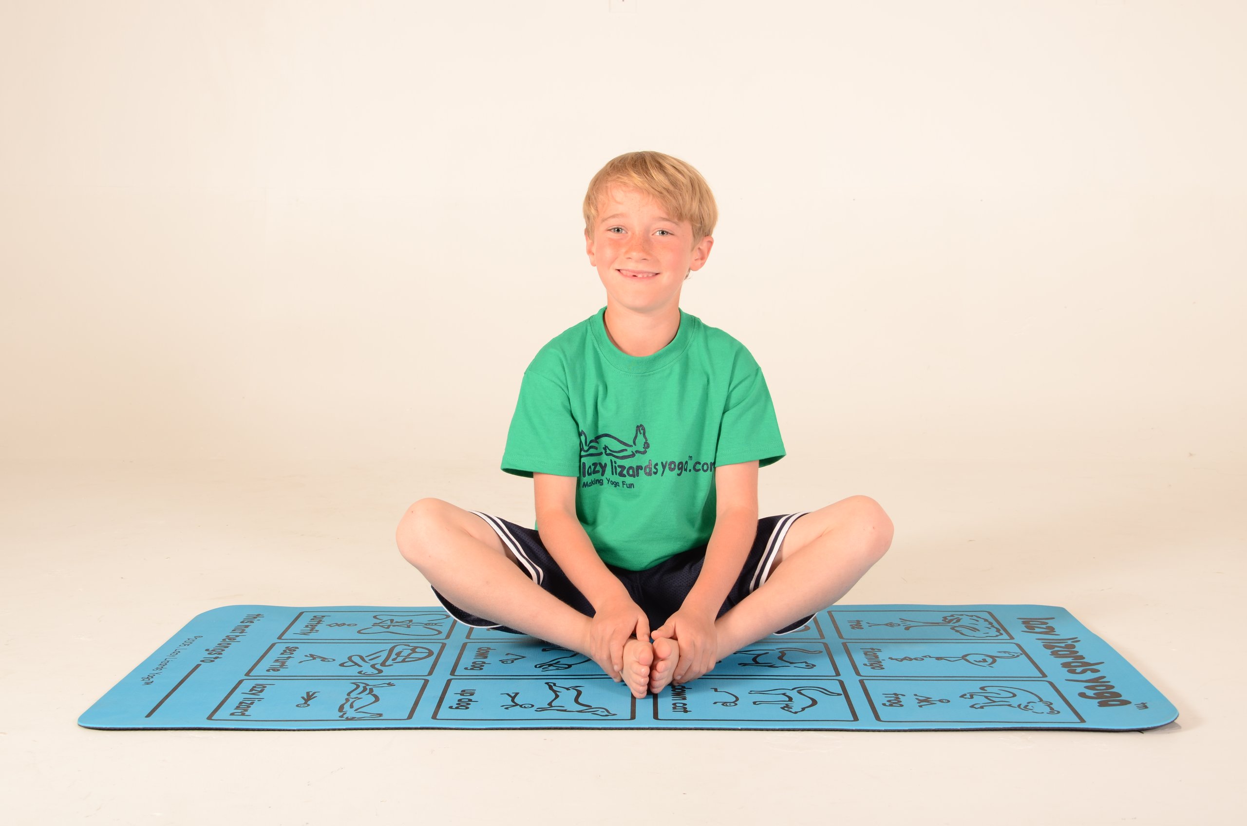 Lazy Lizards Yoga Mat for Kids & DVD, Blue