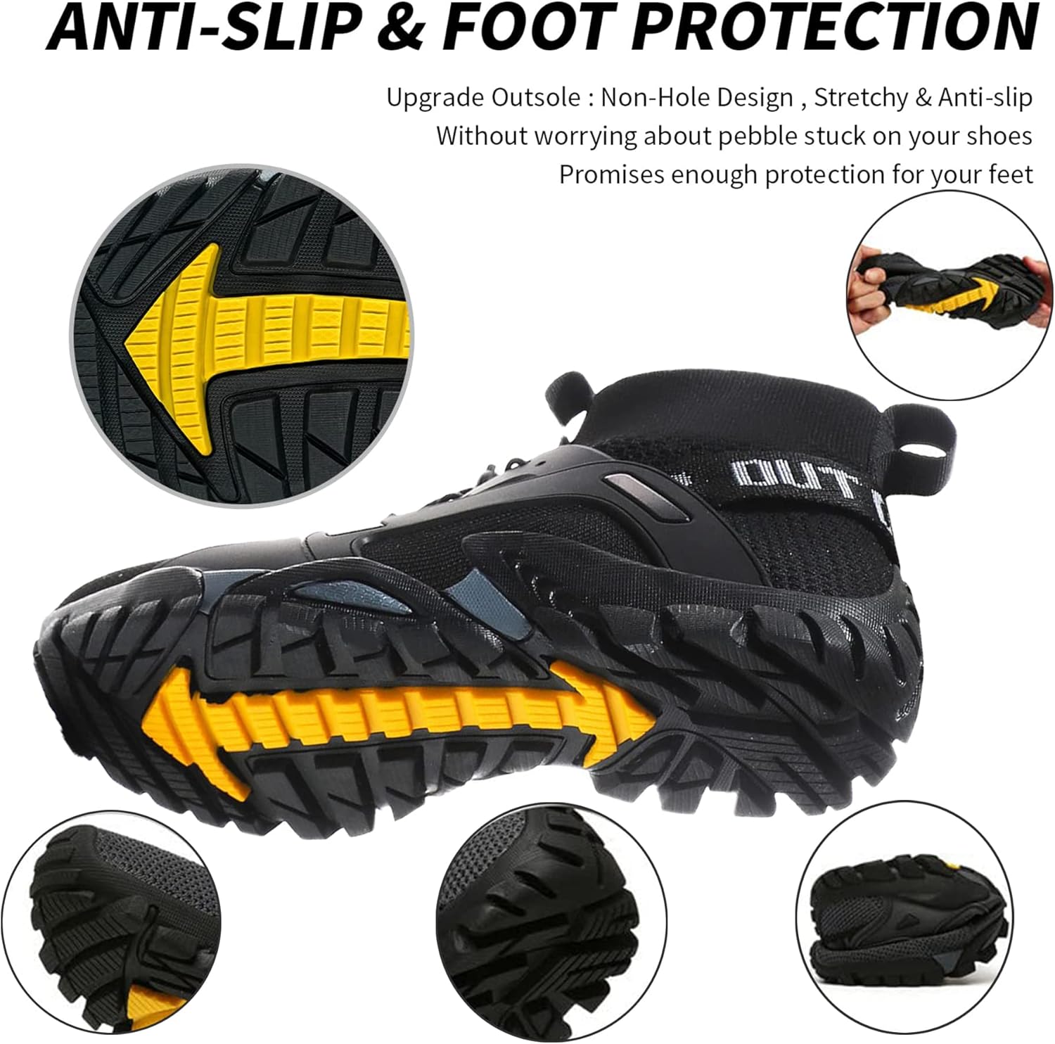 AngryMonkey Water Shoes for Mens Ltalian Handmade Amphibious Anti-Skid Anti-Cut Fishing Shoes for Outdoor Trekking Low Help Hiking Shoes