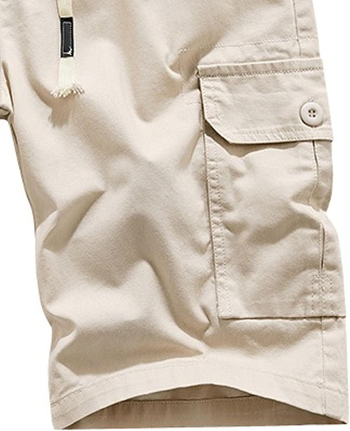 Men's Cargo Shorts Elastic Waistband Drawstring Big and Tall Cotton Summer Hiking Camping Jogging Casual Work Shorts