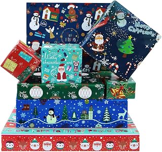 2023 Newest Christmas Wrapping Paper 8 Sheets in 8 Designs Folded Flat 20x28 inches per sheet For Kids Girls Boys Men Women Unique Xmas Decorative Paper and Holiday Gift Wrap