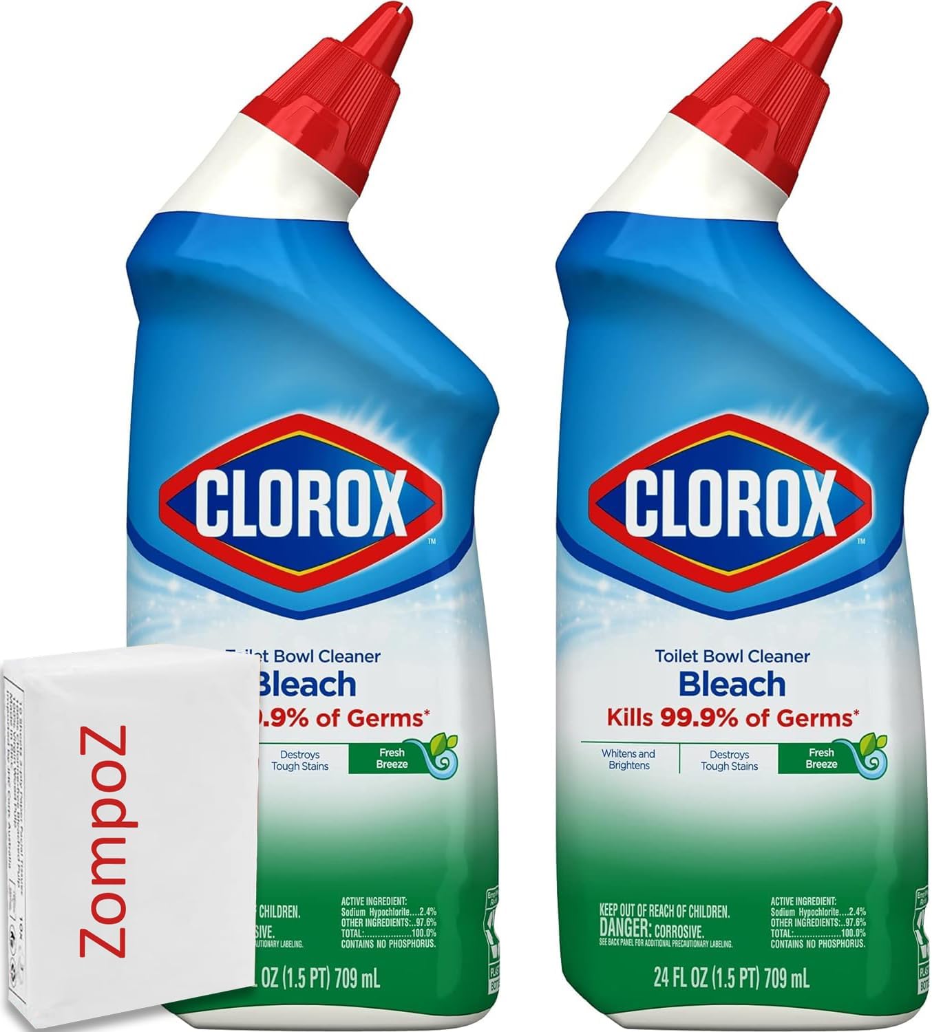 Clorx Toilet Bowl Cleaner with Bleach, 2 Pack Liquid