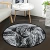 Highland Cattle Cow Area Rug Round 3 ft Washable for Bedroom Living Room Scottish Meadow Animal Circle Rug Mat Non Slip Carpet Decor Floor Mat for Bathroom Kitchen Dorm