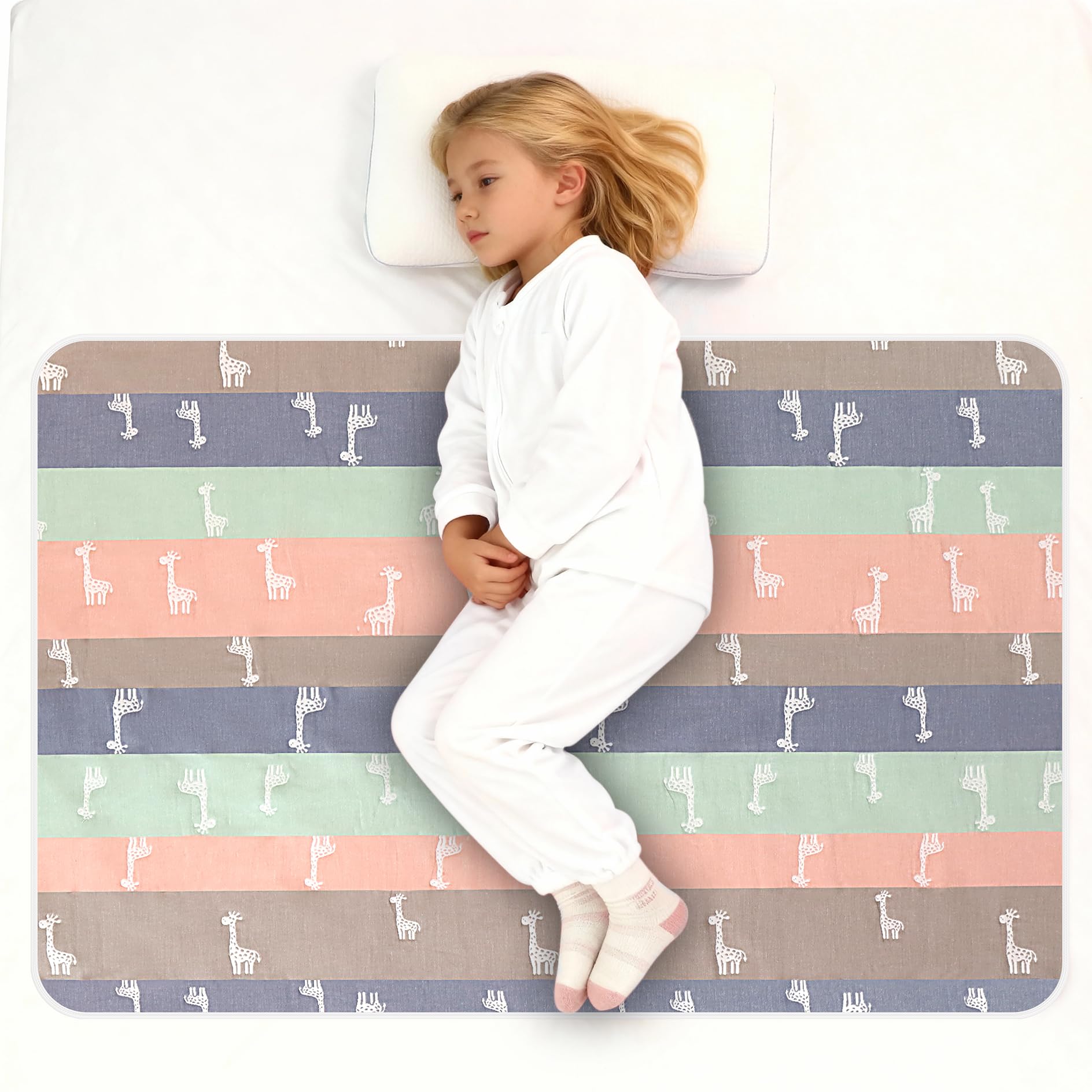 Pee Pads for Kids Toddler Bed Mattress Protector - Waterproof Washable Bedwetting Potty Training Reusable Crib Protector Cover