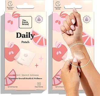 Daily Support Patches | Natural Wellness Infused with Vitamin C, Zinc Citrate, Vitamin D, Ginko Biloba and Echinacea