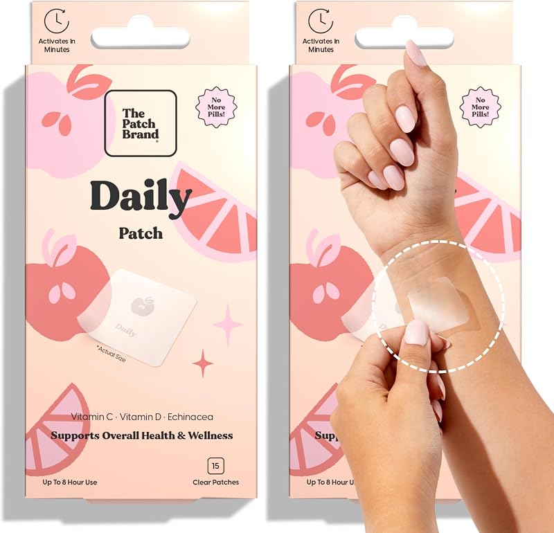 The Patch Brand Daily Support Patches com vitamina C, citrato de zinco, vitamina D, Ginkgo biloba e equinácea