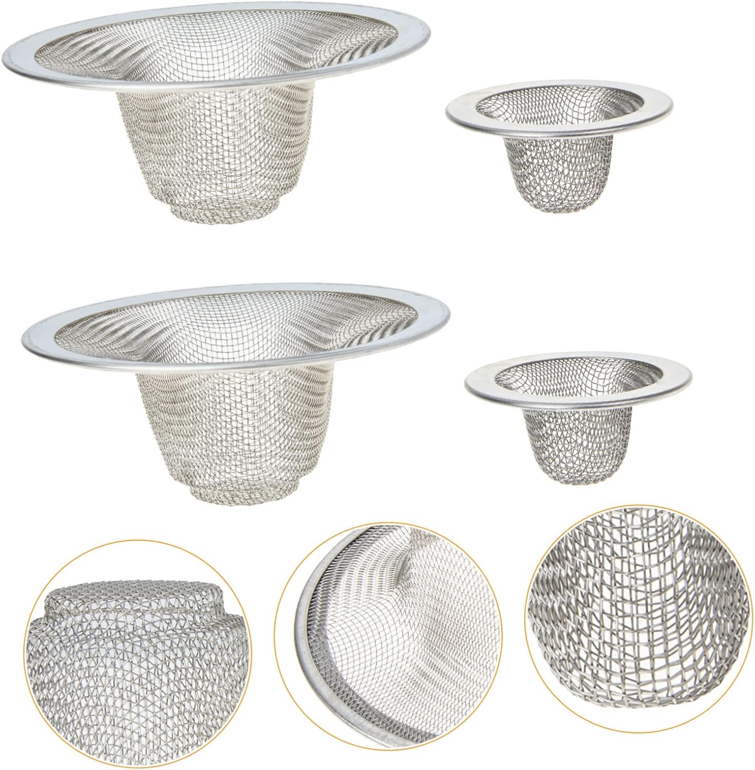 Lurrose 20pcs Stainless Steel Tub Drain Hair Catcher Bathtub Drain Cover Filter Shower Hair Stopper Resistant Easy to Clean Install for Bathroom Use